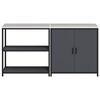 vidaXL Ensemble de rangement cuisine avec &eacute;tag&egrave;re 2 pcs Anthracite