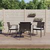 vidaXL Ensemble &agrave; manger de jardin 5 pcs coussins r&eacute;sine tress&eacute;e acier