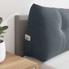 vidaXL Coussin de Dos Gris fonc&eacute; 120 x 24 x 50 cm Velours