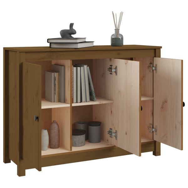 vidaXL Buffet Marron miel 100x35x74 cm Bois massif de pin