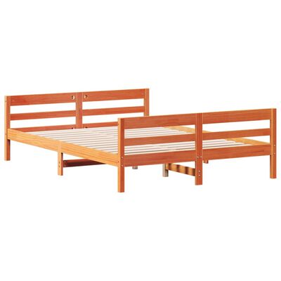 vidaXL Cadre de lit sans matelas cire marron 140x200cm bois pin massif