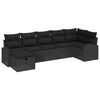 vidaXL Ensemble de canap&eacute; de jardin 7 pc Noir polyrotin