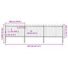 vidaXL Clôture de jardin avec arceau en acier 537 x 120 cm Noir