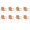 vidaXL Chaises de jardin lot de 8 Bois d'acacia et acier inoxydable