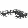 vidaXL Ensemble de canap&eacute; de jardin 12 pcs Noir Aluminium