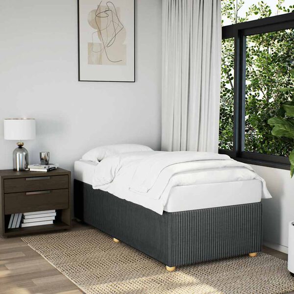 vidaXL Cadre de lit sans matelas gris fonc&eacute; 90x200 cm tissu
