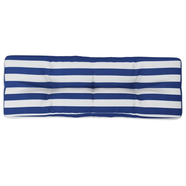 vidaXL Coussin de palette rayures bleues et blanches tissu