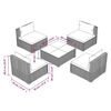vidaXL Salon de jardin 5 pcs avec coussins r&eacute;sine tress&eacute;e gris