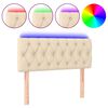 vidaXL T&ecirc;te de lit &agrave; LED Cr&egrave;me 90x7x78/88 cm Tissu
