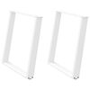 vidaXL Pieds de table &agrave; manger en U 2 pi&egrave;ces Blanc 80 x (72-73) cm Acier