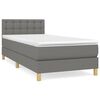 vidaXL Sommier à lattes de lit avec matelas Gris foncé 100x200cm Tissu