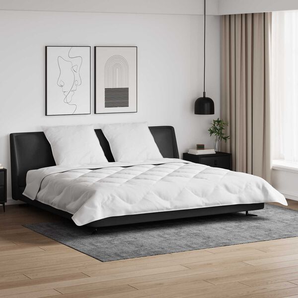 vidaXL Duvet d'hiver avec oreiller 3 pcs Blanc Microfibre