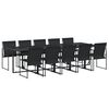 vidaXL Ensemble &agrave; manger de jardin 11 pcs noir textil&egrave;ne