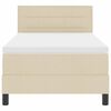 vidaXL Lit &agrave; ressorts avec matelas Cr&egrave;me 90 x 200 cm tissu