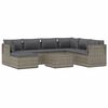 vidaXL Salon de jardin 8 pcs avec coussins Gris R&eacute;sine tress&eacute;e