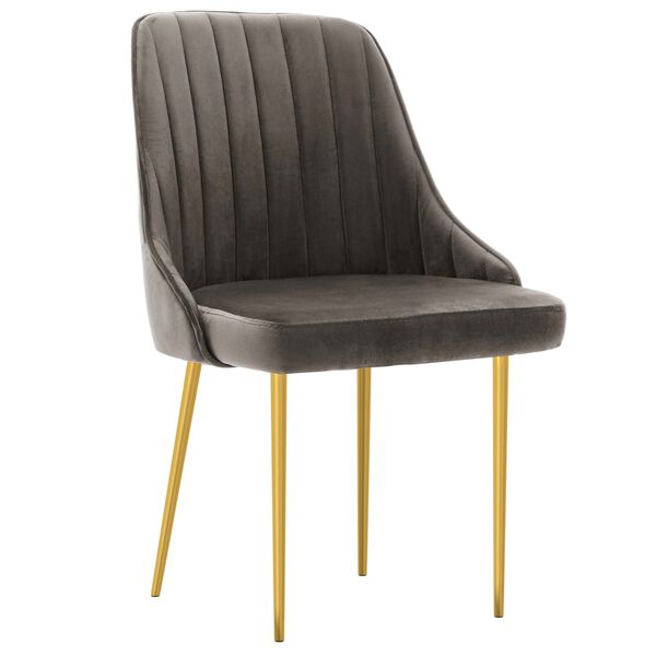 vidaXL Chaises &agrave; manger lot de 6 gris fonc&eacute; velours