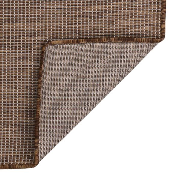 vidaXL Tapis &agrave; tissage plat d'ext&eacute;rieur 160x230 cm Marron