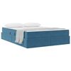 vidaXL Lit avec rangement et matelas Bleu fonc&eacute; 140 x 190 cm Velours
