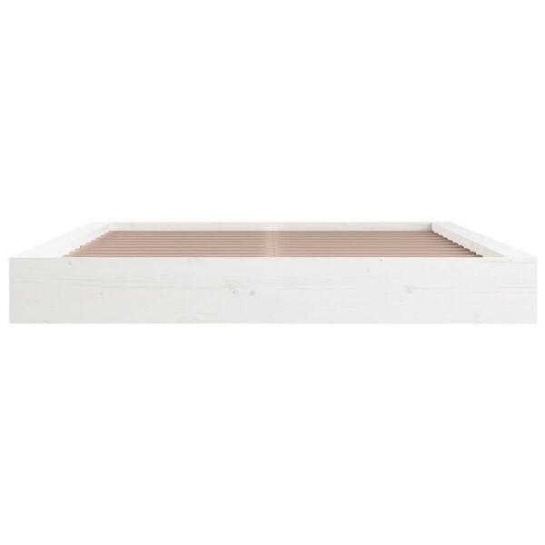 vidaXL Cadre de lit sans matelas blanc 200x200 cm bois massif