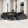 vidaXL Ensemble de canap&eacute; de jardin avec coussin 13 pcs Noir polyrotin