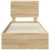 vidaXL Cadre de lit Ch&ecirc;ne Sonoma 90 x 190 cm Bois d'ing&eacute;nierie