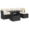 vidaXL Salon de jardin 6 pcs avec coussins noir r&eacute;sine tress&eacute;e