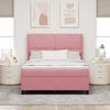 vidaXL Lit &agrave; ressorts avec matelas Rose 140 x 200 cm Velours