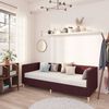 vidaXL Lit avec &eacute;clairage USB Violet Tissu 90x200 cm