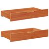 vidaXL Lit d'appoint avec tiroir 3 pcs Cire marron Bois de Pin Massif