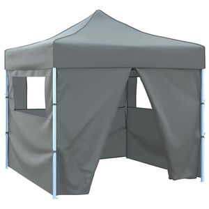 vidaXL Tente de r&eacute;ception escamotable avec 4 parois 3x3 m Anthracite