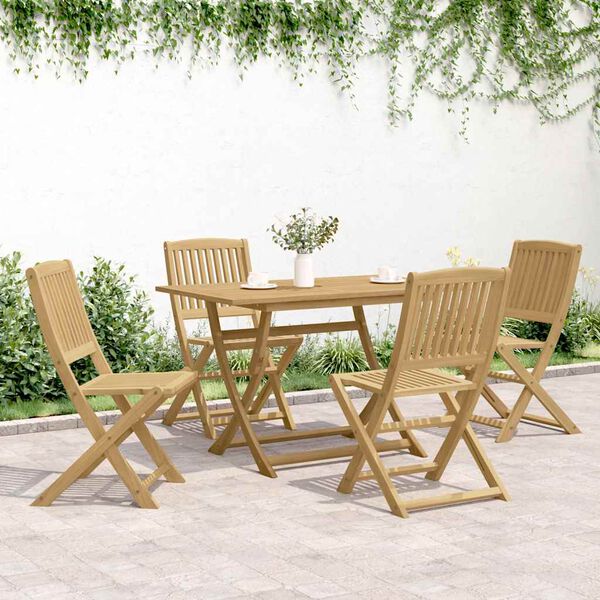 vidaXL Chaises pliables de jardin lot de 4 bois massif d'acacia