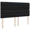 vidaXL Sommier &agrave; lattes de lit avec matelas Noir 200x200 cm Tissu