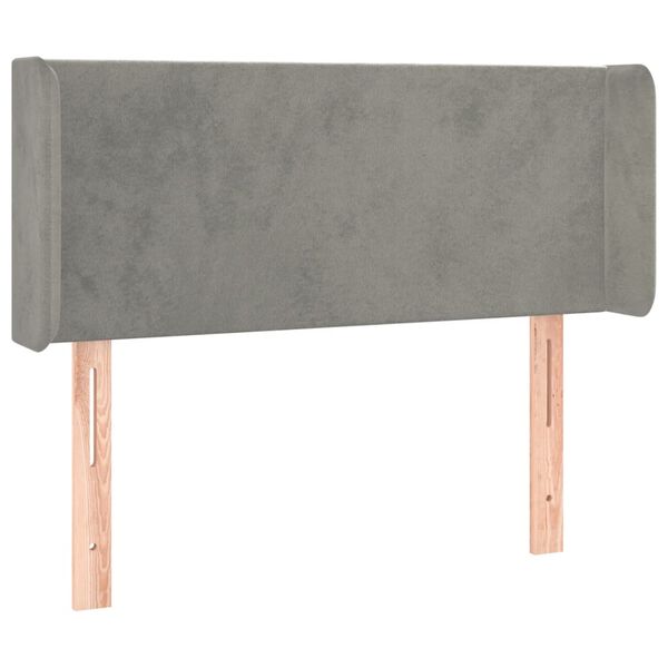 vidaXL T&ecirc;te de lit &agrave; LED Gris clair 83x16x78/88 cm Velours