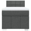 vidaXL Sommier &agrave; lattes de lit et matelas Gris fonc&eacute; 90x190 cm Tissu