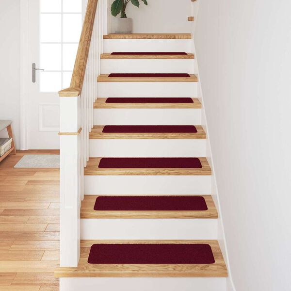 vidaXL Tapis Antid&eacute;rapants pour Escaliers 15 pcs Bordeaux 75 x 20 cm