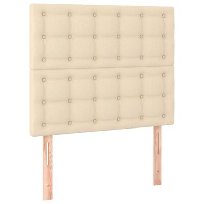 vidaXL Tête de lit à LED Crème 100x5x118/128 cm Tissu