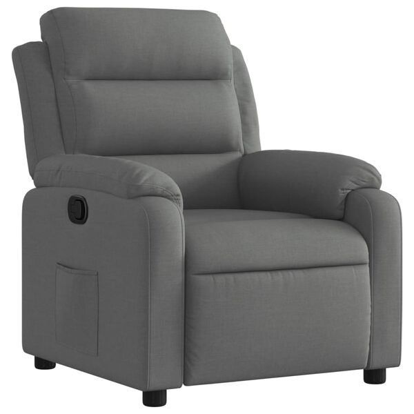 vidaXL Fauteuil inclinable en tissu gris fonc&eacute;