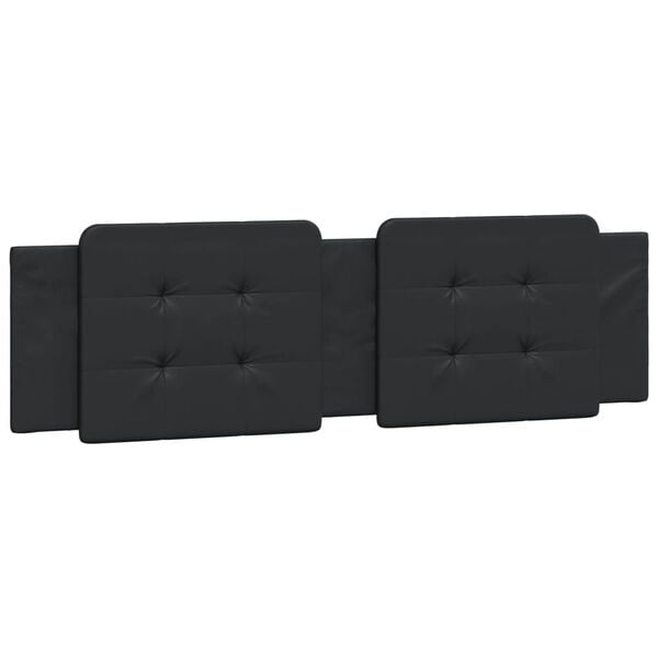 vidaXL Coussin de t&ecirc;te de lit Zadar noir 180 cm similicuir