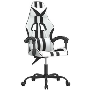 vidaXL Chaise de jeu Blanc et noir Similicuir