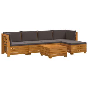 vidaXL 6 pc Ensemble de canap&eacute;s d'ext&eacute;rieur Bois d'Acacia Massif
