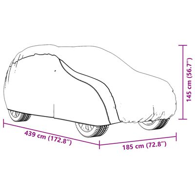 vidaXL Housse de voiture SUV avec sangles à boucle complète argenté M