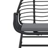 vidaXL Ensemble &agrave; manger de jardin coussins 9pcs noir poly rotin verre