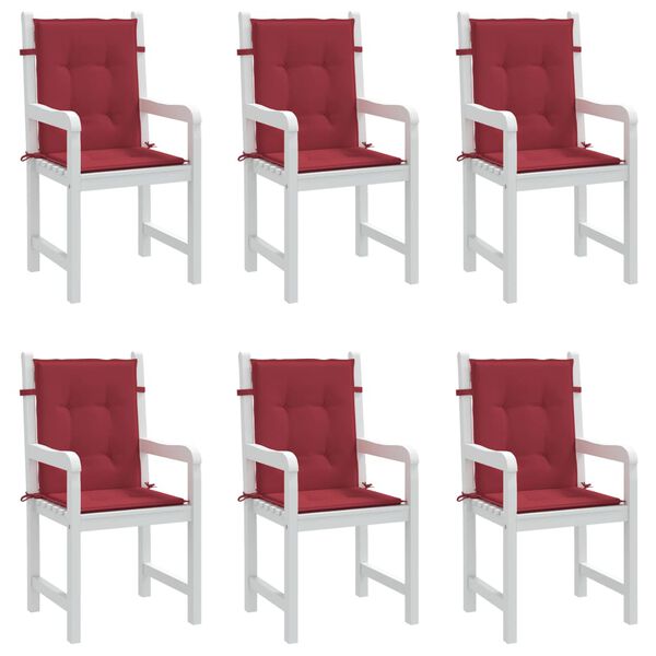 vidaXL Coussins de chaise de jardin &agrave; dossier bas lot de 6