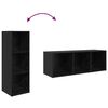 vidaXL Ensemble meuble TV Montage mural 3 pcs Noir Bois d'ing&eacute;nierie