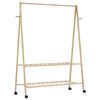 vidaXL Porte-v&ecirc;tements et &eacute;tag&egrave;res roulettes 132x45,5x155,5cm bambou
