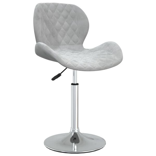 vidaXL Chaises pivotantes &agrave; manger lot de 4 Gris clair Velours