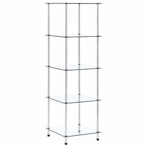 vidaXL &Eacute;tag&egrave;re 5 niveaux Transparent 40x40x130 cm Verre tremp&eacute;