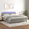 vidaXL Sommier &agrave; lattes de lit avec matelas LED Gris clair 180x200 cm