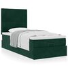 vidaXL Cadre de lit ottoman avec matelas vert fonc&eacute; 90x190 cm velours