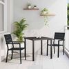 vidaXL Ensemble de salle &agrave; manger pour jardin 3 pcs Noir